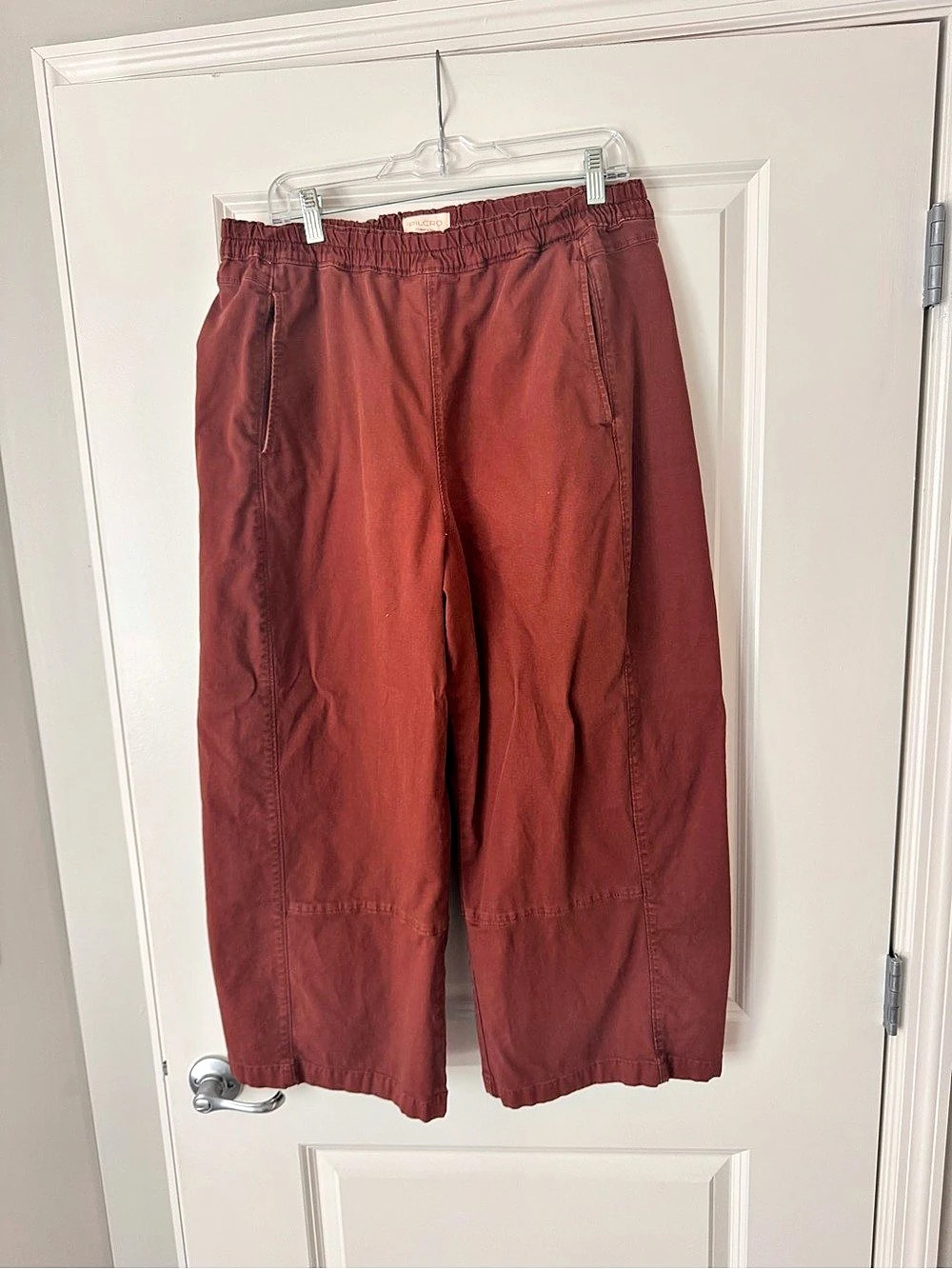 Pilcro Wide Leg Cotton Pants in Brown Size Large